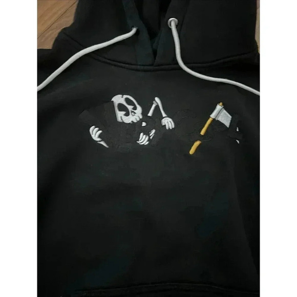 Very Cool Men's Black Hoodie Very Cool Enboidered Size Large - Picture 3 of 7